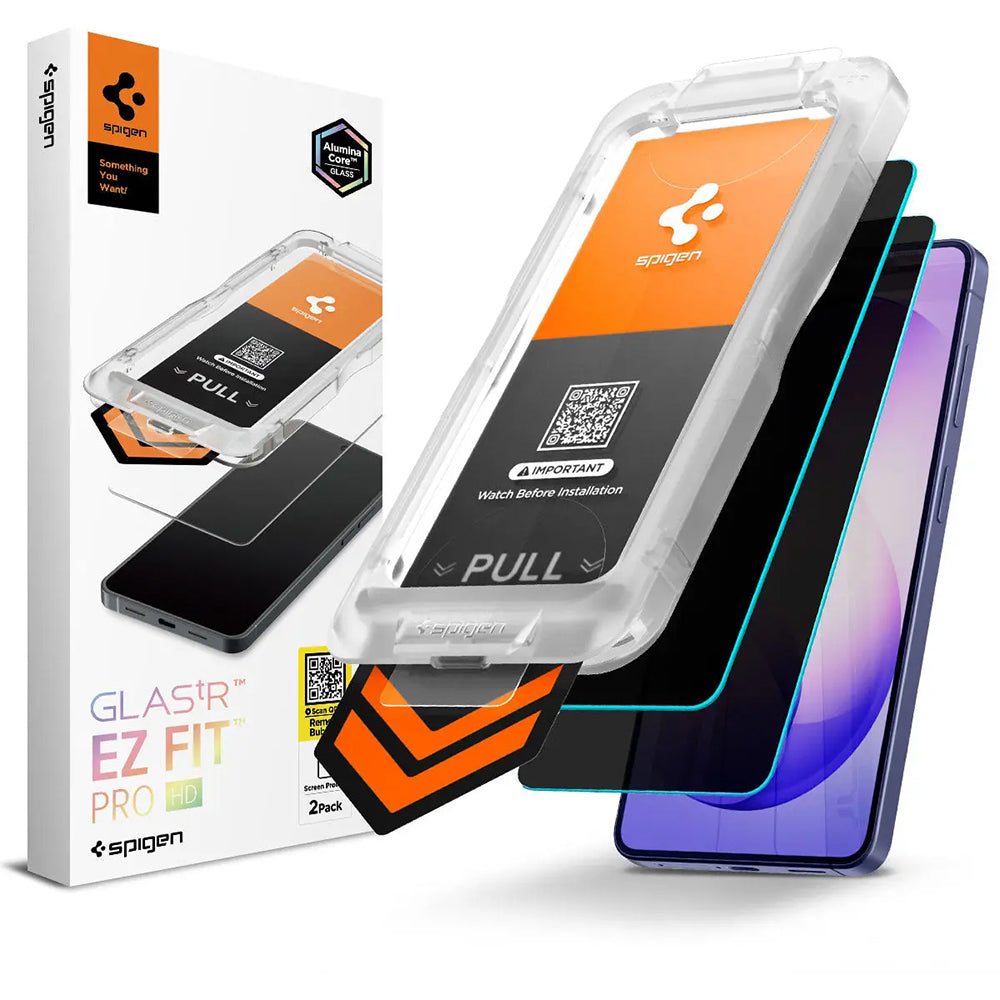 Folie de sticlă privacy Spigen Glas.tR EZ Fit Pro HD pentru Samsung Galaxy S26 – 2 folii – imagine 8