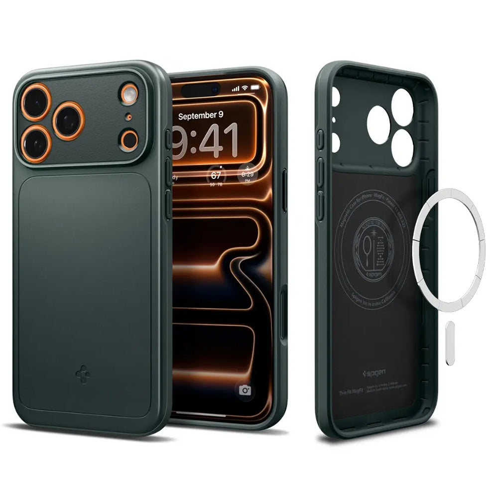 Husă Spigen Thin Fit MagSafe iPhone 17 Pro Max – Abyss Green (verde) – imagine 7