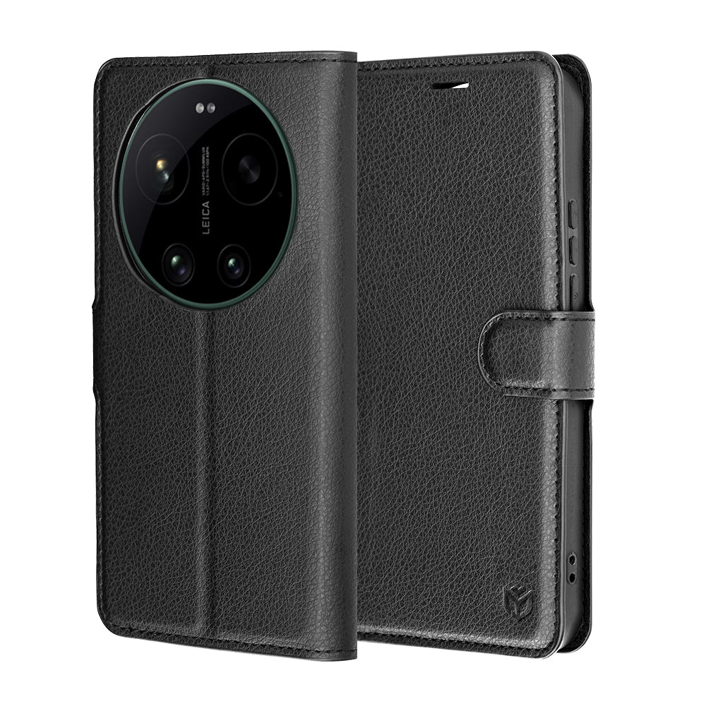 Husă Xiaomi 17 Ultra tip portofel Techsuit Leather Folio, negru – imagine 1