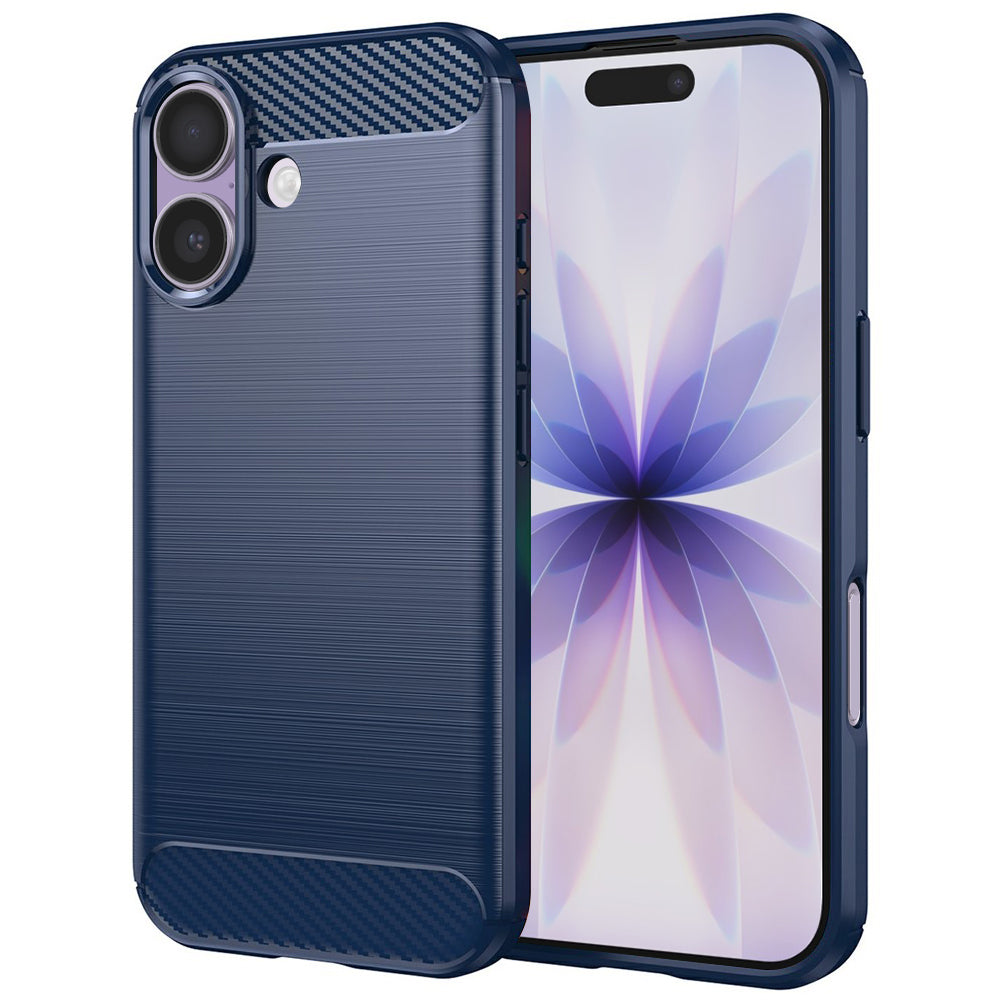 Husă Techsuit Carbon Silicone iPhone 17 – Albastru – imagine 1
