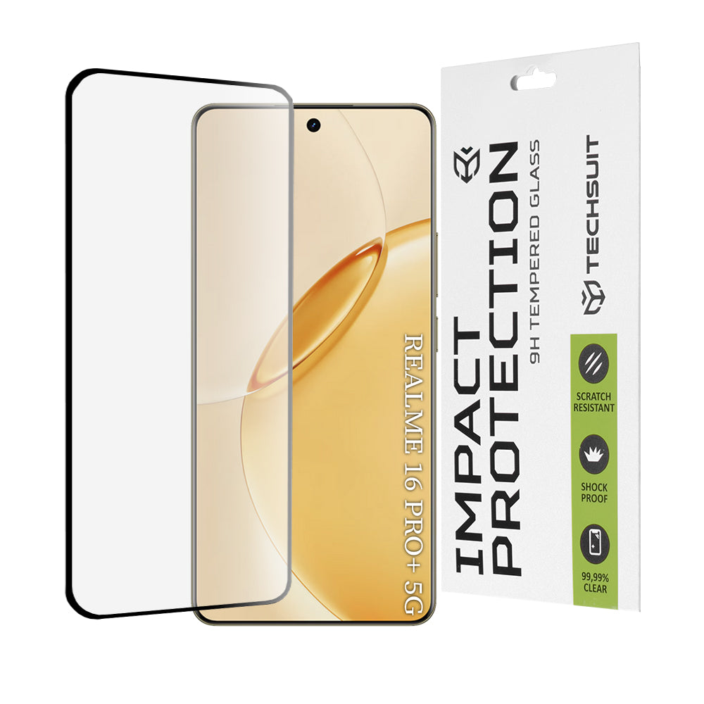 Folie sticlă 3D Techsuit Realme 16 Pro+, ecran curbat – imagine 1