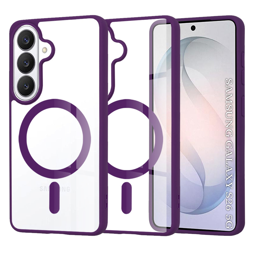 Husă transparentă Techsuit MagSafe Pro Galaxy S26 – Mov – imagine 1