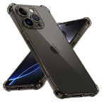 Husă transparentă Techsuit Shockproof Clear Silicone iPhone 16 Pro Max – Negru fumuriu – imagine 1