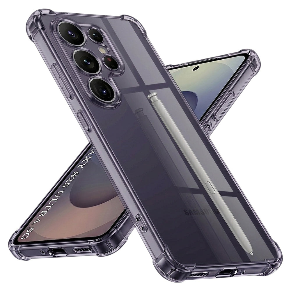 Husă transparentă Techsuit Shockproof Clear Silicone Galaxy S25 Ultra – Negru fumuriu – imagine 1