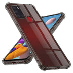 Husă transparentă Techsuit Shockproof Clear Silicone Galaxy A21s – Negru fumuriu – imagine 2