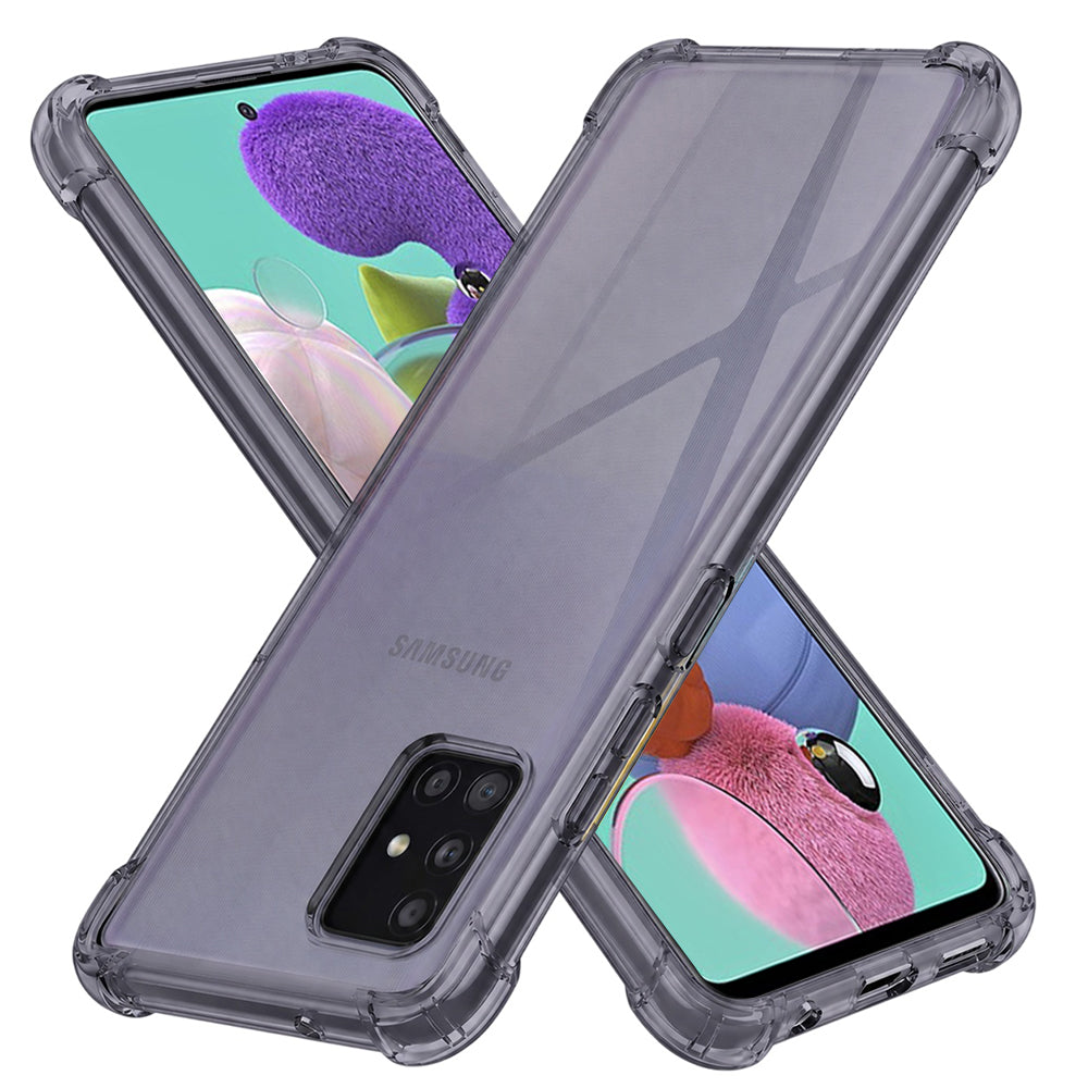 Husă transparentă Techsuit Shockproof Clear Silicone Galaxy A51 – Negru fumuriu – imagine 3