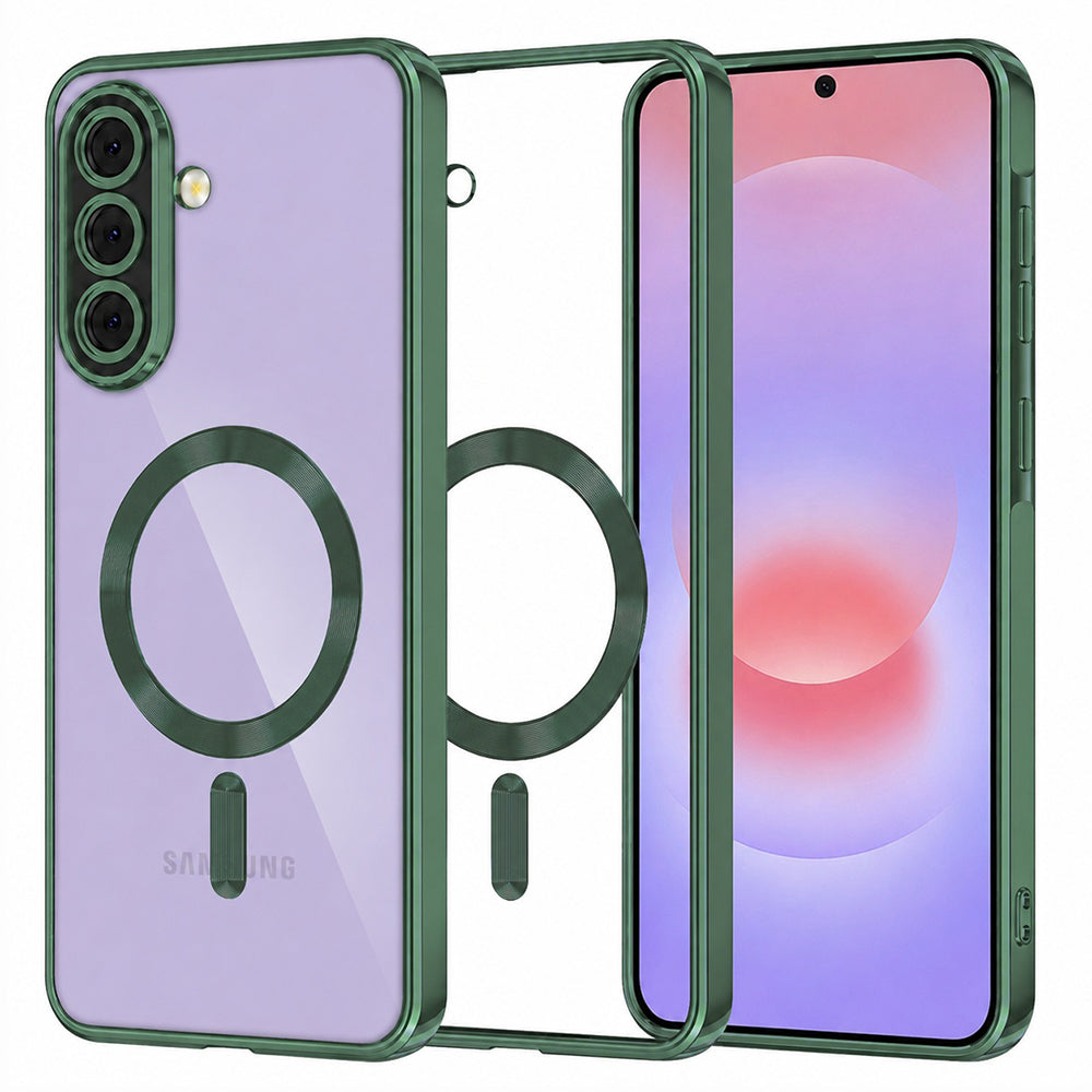Husă transparentă Techsuit Luxury Crystal MagSafe Galaxy A37 5G – Verde închis – imagine 9