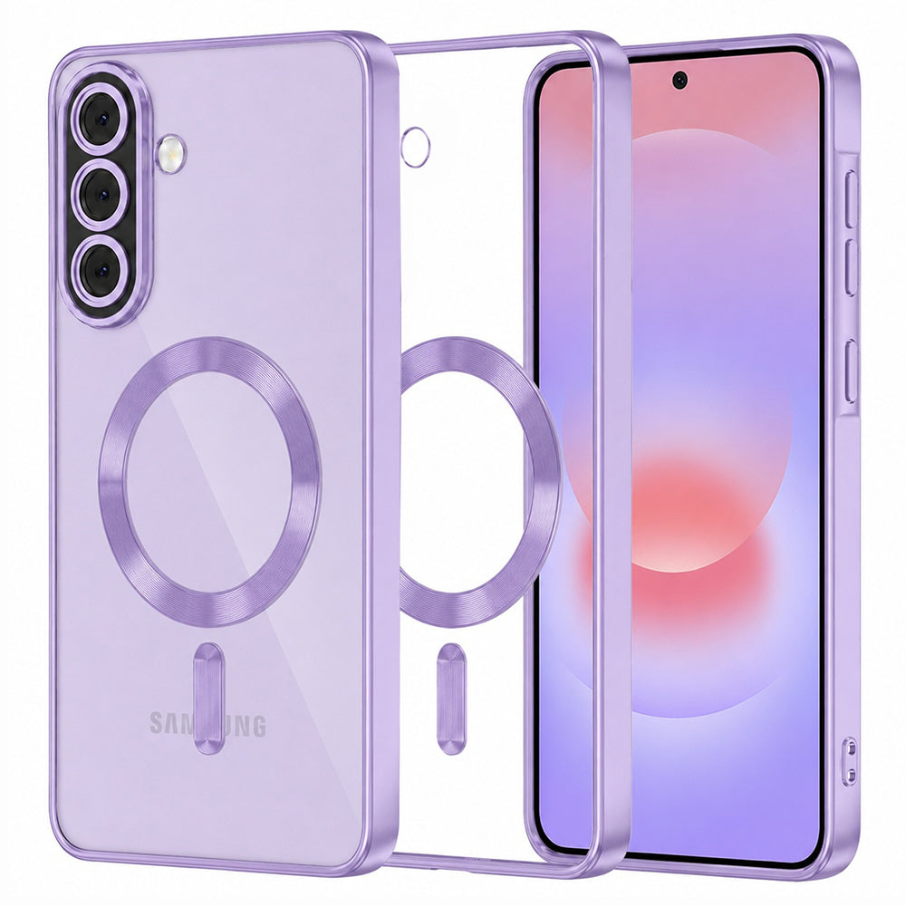 Husă transparentă Techsuit Luxury Crystal MagSafe Galaxy A37 5G – Mov deschis – imagine 7