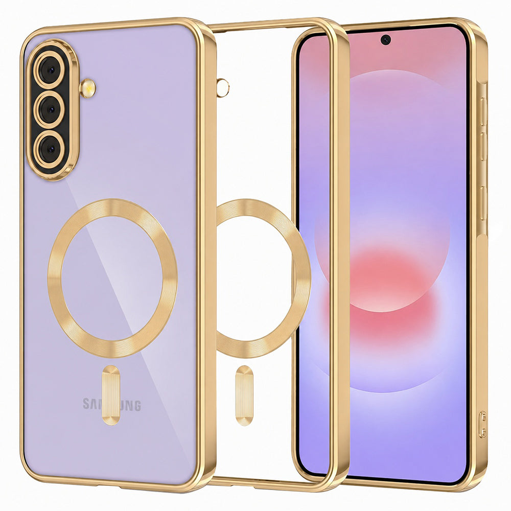Husă transparentă Techsuit Luxury Crystal MagSafe Galaxy A37 5G – Auriu – imagine 2