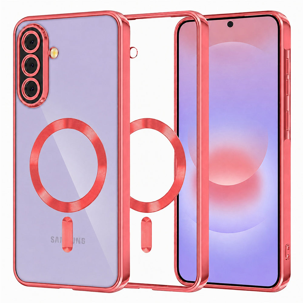 Husă transparentă Techsuit Luxury Crystal MagSafe Galaxy A37 5G – Roșu – imagine 4