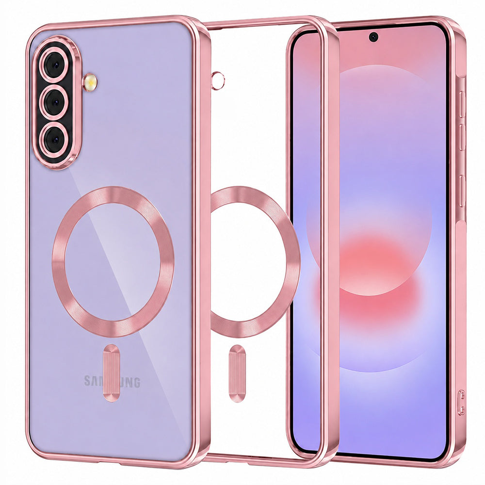 Husă transparentă Techsuit Luxury Crystal MagSafe Galaxy A37 5G – Roz – imagine 3