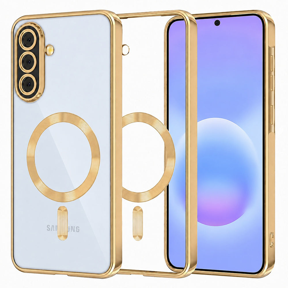 Husă transparentă Techsuit Luxury Crystal MagSafe Galaxy A57 5G – Auriu – imagine 1