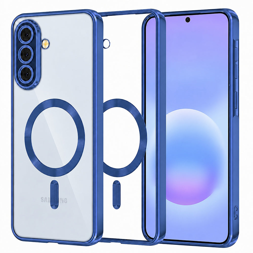 Husă transparentă Techsuit Luxury Crystal MagSafe Galaxy A57 5G – Albastru închis – imagine 6