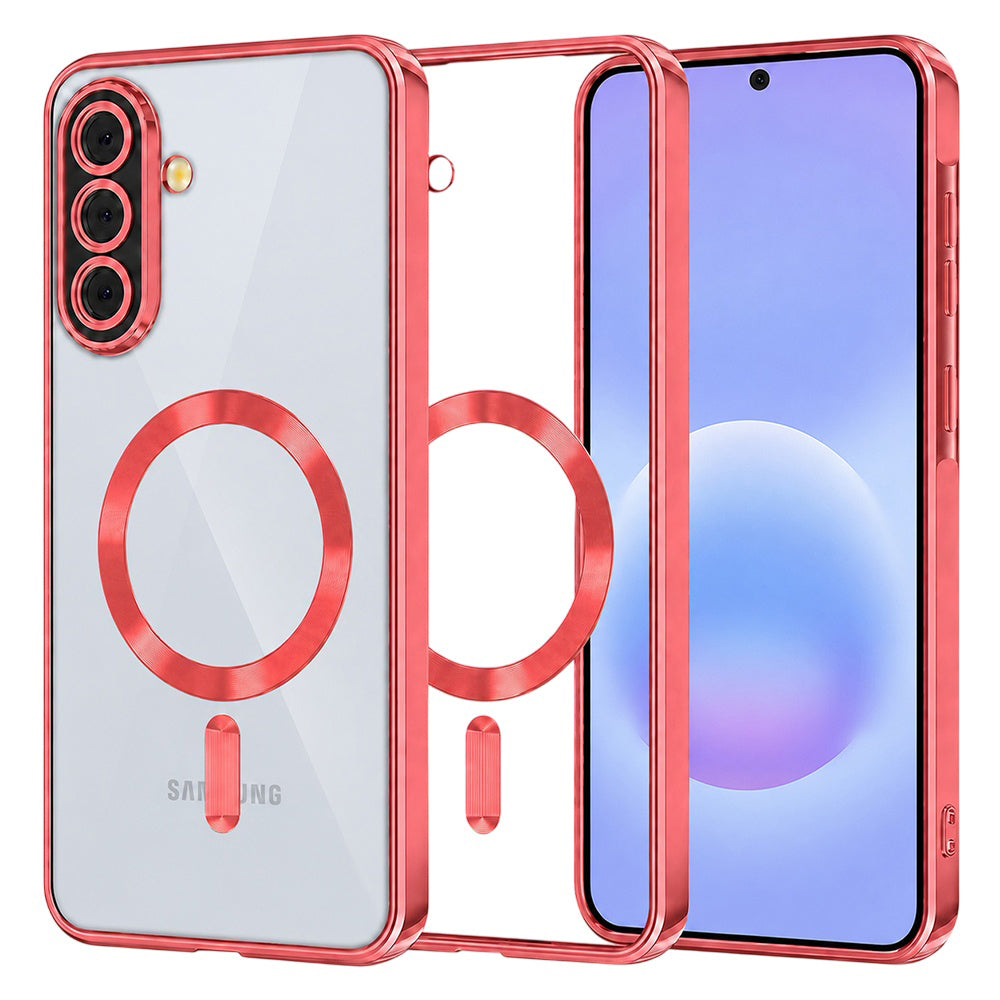 Husă transparentă Techsuit Luxury Crystal MagSafe Galaxy A57 5G – Roșu – imagine 4