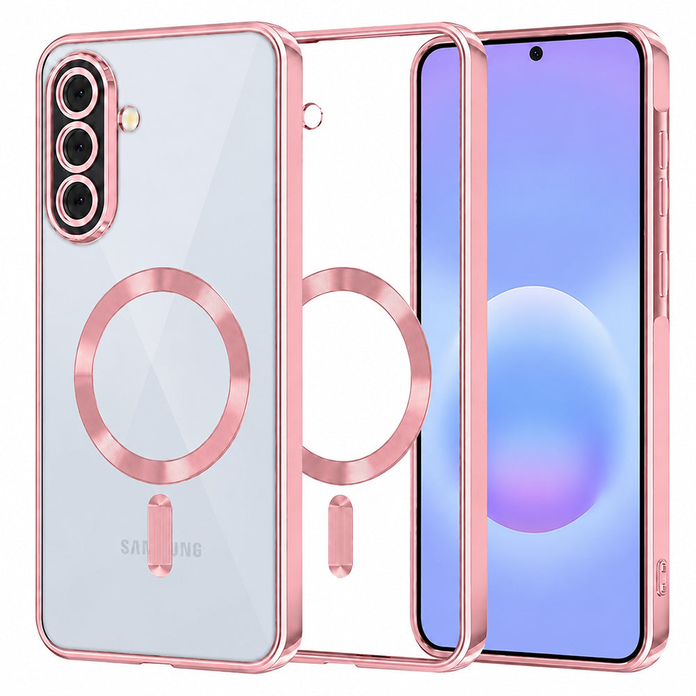 Husă transparentă Techsuit Luxury Crystal MagSafe Galaxy A57 5G – Roz – imagine 3