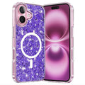 Husă iPhone 16 Plus cu sclipici Techsuit Sparkly Glitter MagSafe, mov – imagine 1