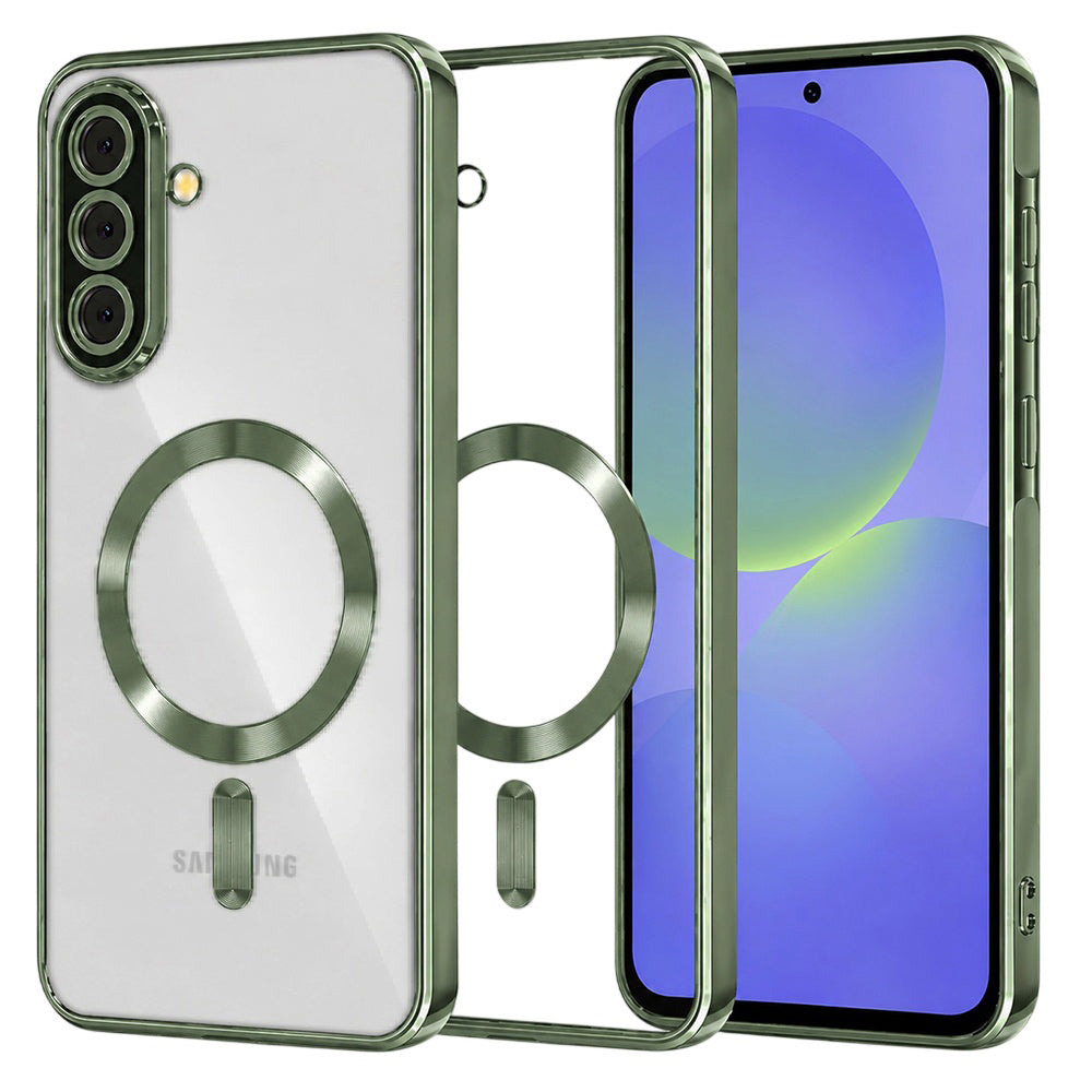 Husă transparentă Techsuit Luxury Crystal MagSafe Galaxy A36 5G – Verde închis – imagine 6