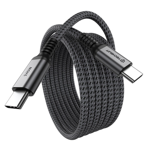 Cablu Techsuit TitanSync Pro USB-C la USB-C 240W, 1 m – imagine 2