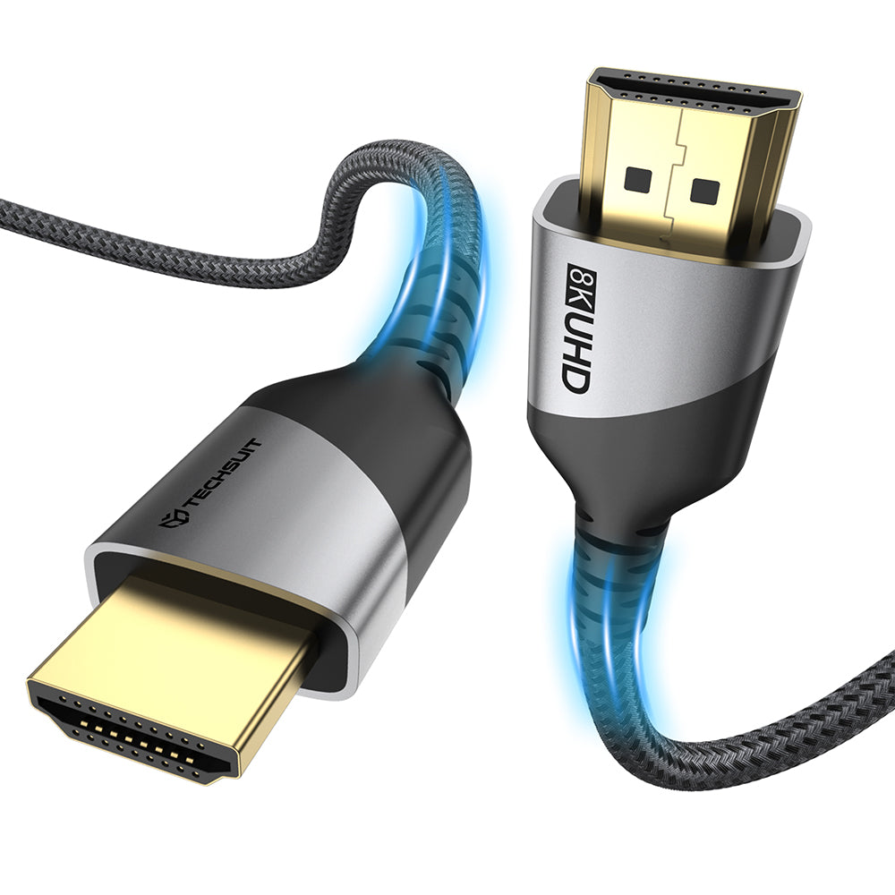 Cablu HDMI 2.1, 8K 60Hz, 4K 120Hz, 2 m, gri – Techsuit CX3 – imagine 5