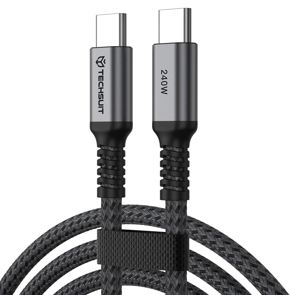 Cablu Techsuit TitanSync Pro USB-C la USB-C 240W, 1 m – imagine 1