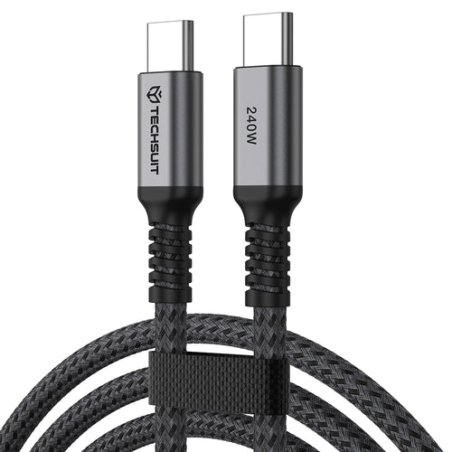 Cablu Techsuit TitanSync Pro USB-C la USB-C 240W, 1 m – imagine 1