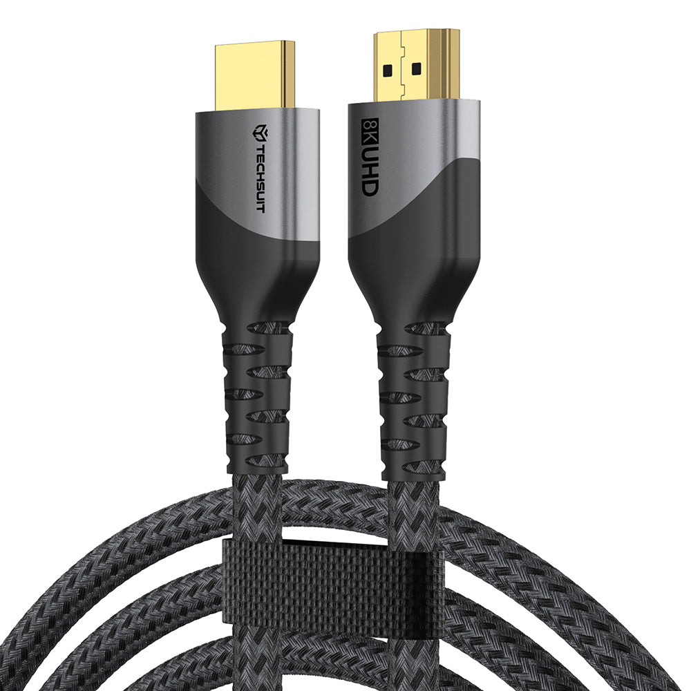 Cablu HDMI 2.1, 8K 60Hz, 4K 120Hz, 2 m, gri – Techsuit CX3 – imagine 1