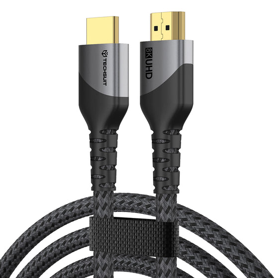 Cablu HDMI 2.1 Techsuit NexusVision Pro CX3, 8K@60Hz, 4K@120Hz, 48 Gbps, împletit, 2 m – gri