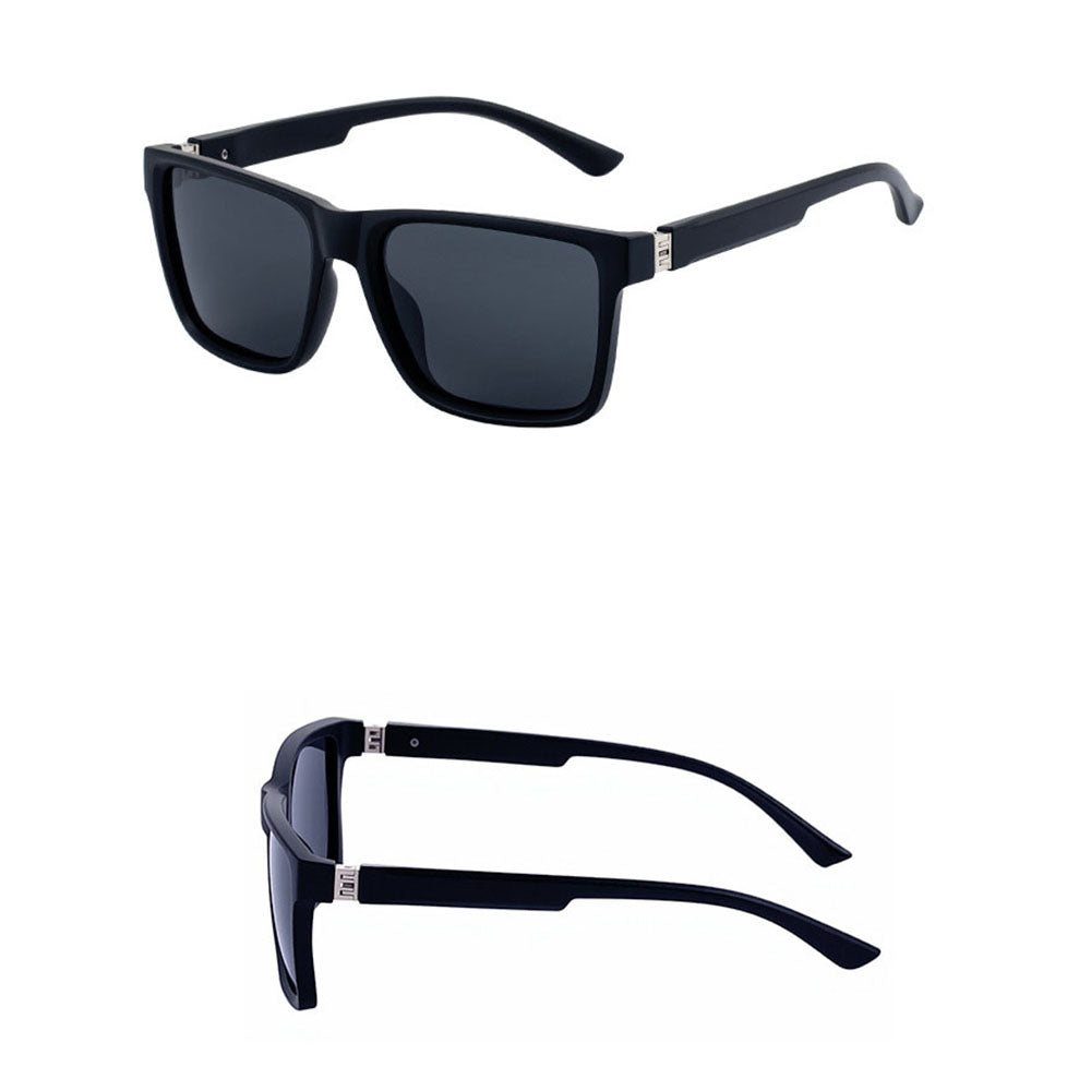 Ochelari de soare pătrați polarizați bărbați, ramă ușoară – Techsuit – Gri mat – imagine 6