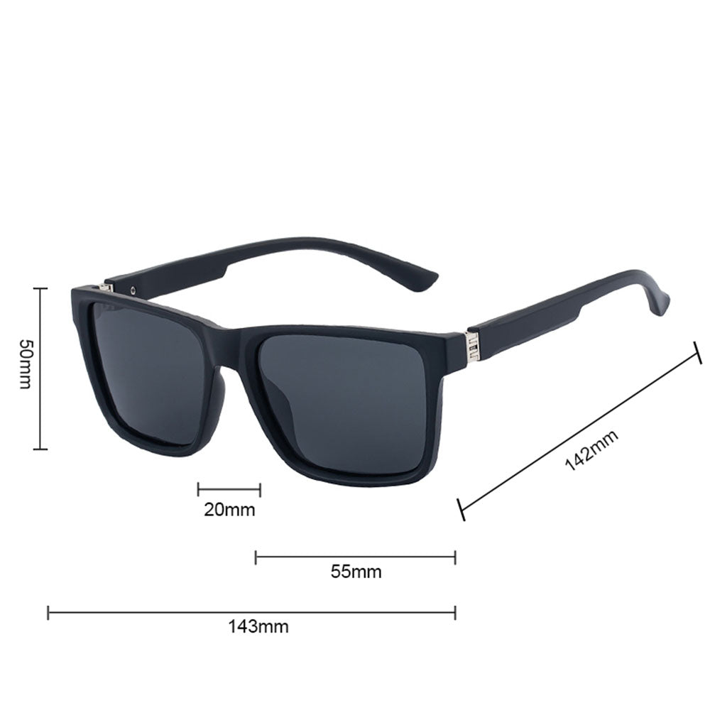 Ochelari de soare pătrați polarizați bărbați, ramă ușoară – Techsuit – Maro mat – imagine 9
