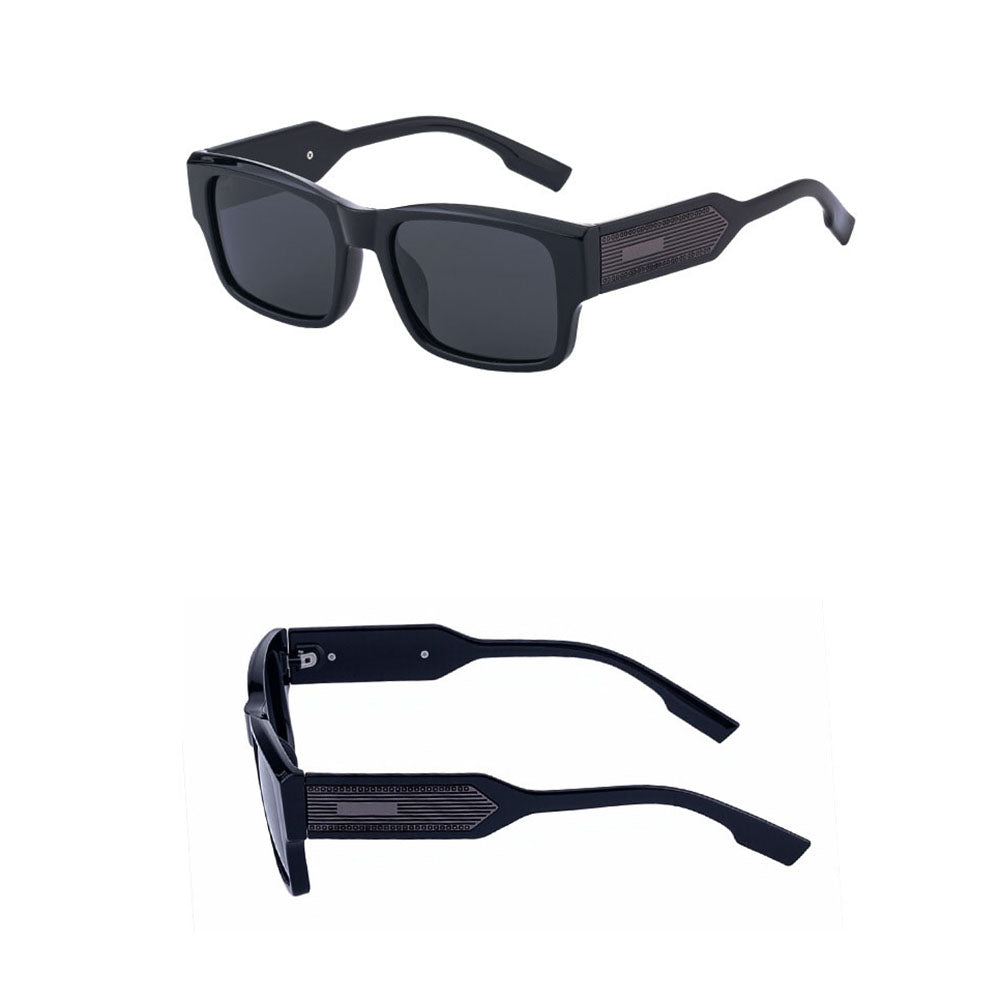Ochelari soare polarizați bărbați, pătrați negri – Techsuit 8485 – Negru – imagine 5