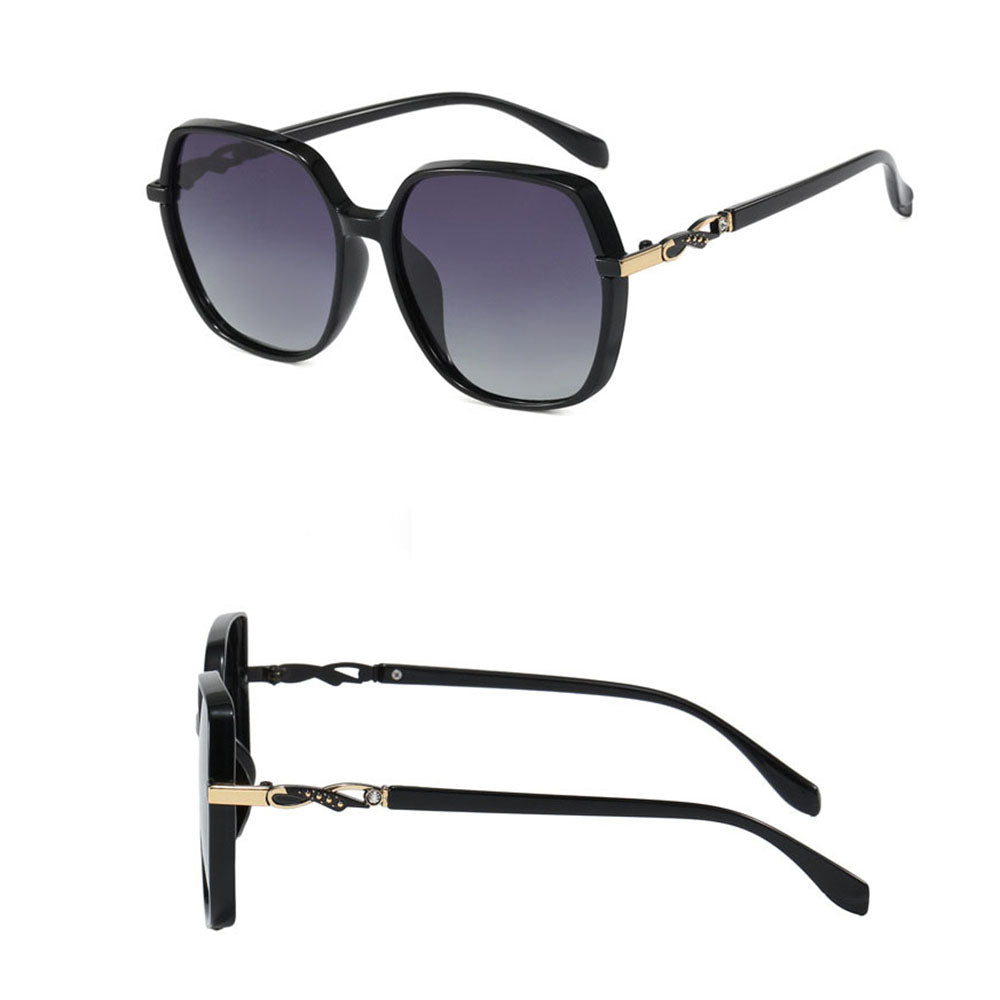 Ochelari de soare retro oversized polarizați femei – Techsuit 5223 – Gri / roz – imagine 8