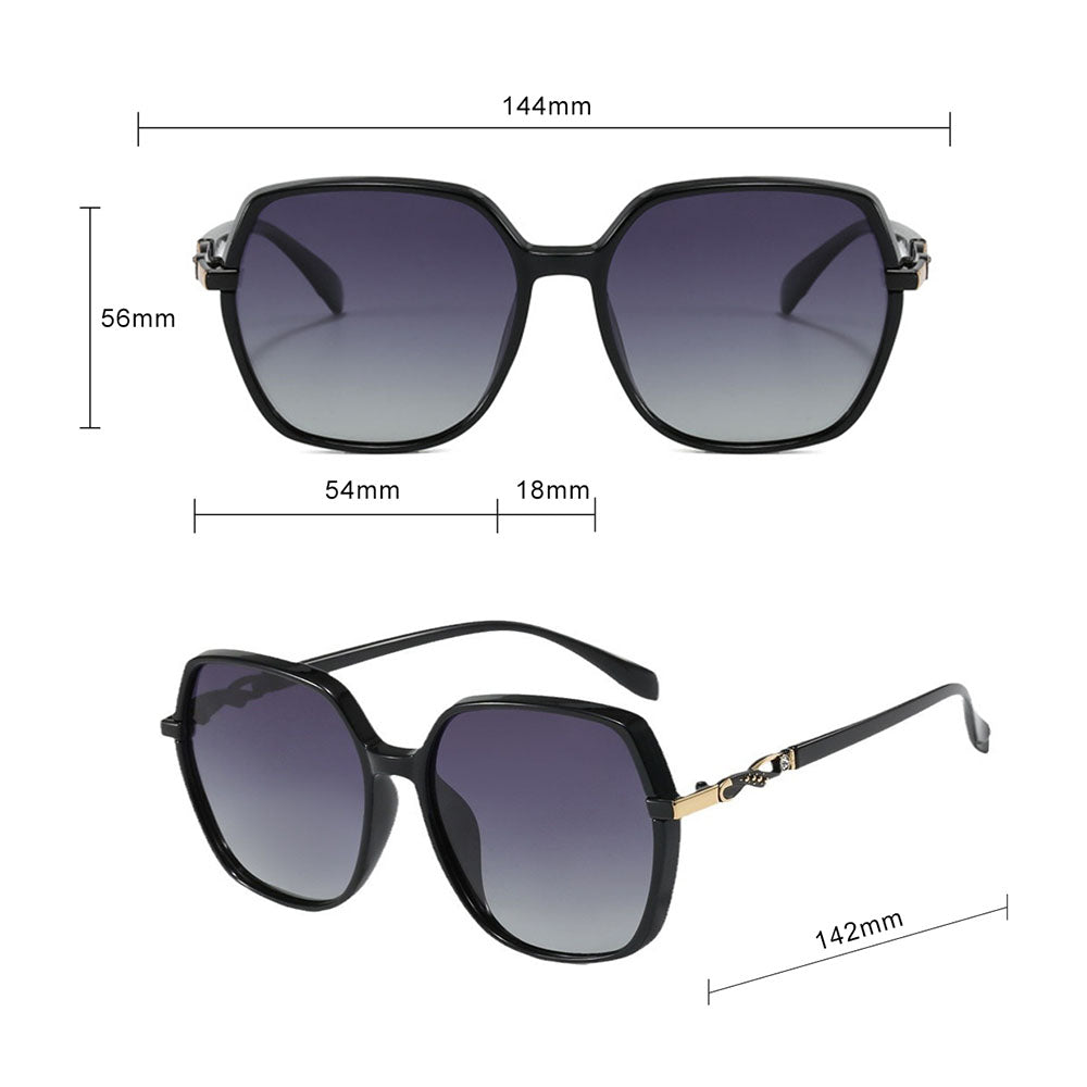 Ochelari de soare retro oversized polarizați femei – Techsuit 5223 – Maro – imagine 4