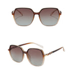 Ochelari de soare retro oversized polarizați femei – Techsuit 5223 – Maro – imagine 2