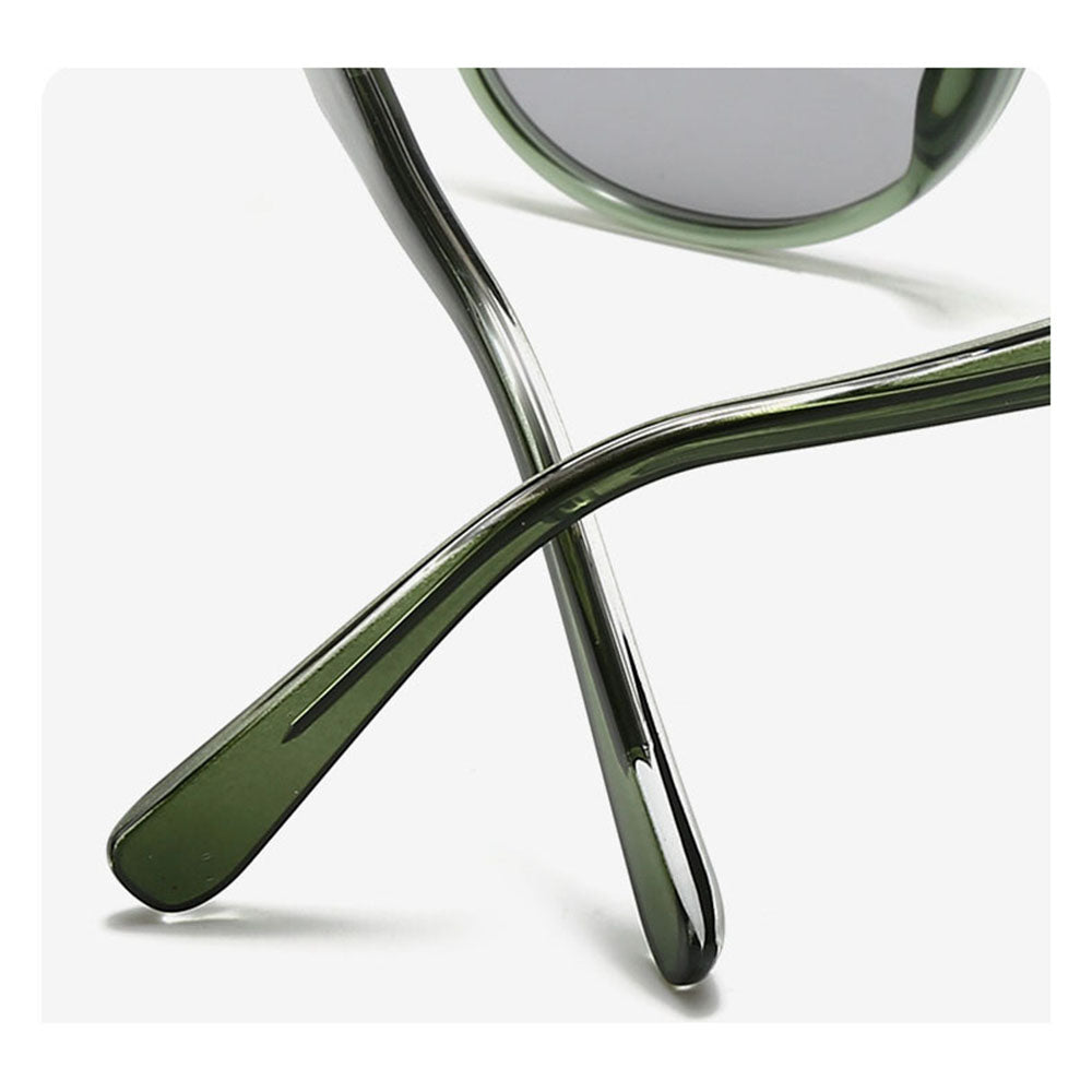 Ochelari de soare unisex rotunzi, ramă TR90, UV400 – Techsuit 99046 – Verde – imagine 4