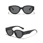 Ochelari soare femei, ramă ovală mică stil anii 90 – Techsuit 17002 – Negru – imagine 2