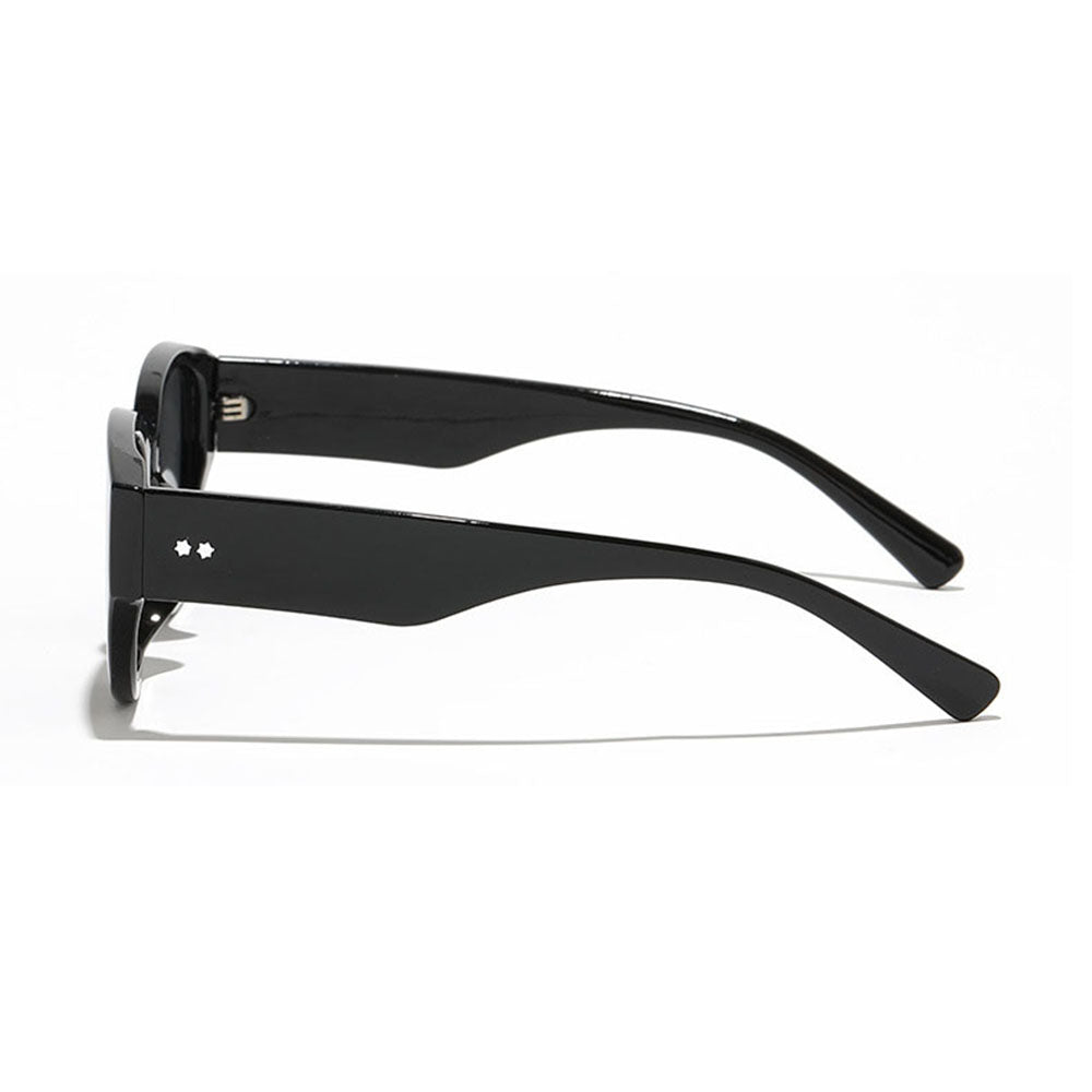 Ochelari soare femei, ramă ovală mică stil anii 90 – Techsuit 17002 – Gri / maro deschis – imagine 6