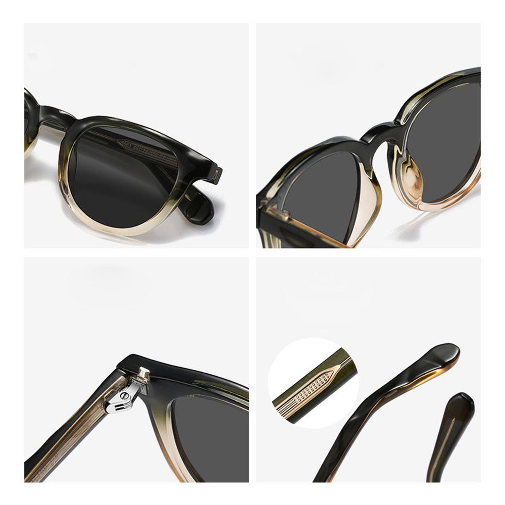 Ochelari soare polarizați bărbați, ramă rotundă – Techsuit 8663 – Negru – imagine 3