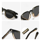 Ochelari soare polarizați bărbați, ramă rotundă – Techsuit 8663 – Negru – imagine 3