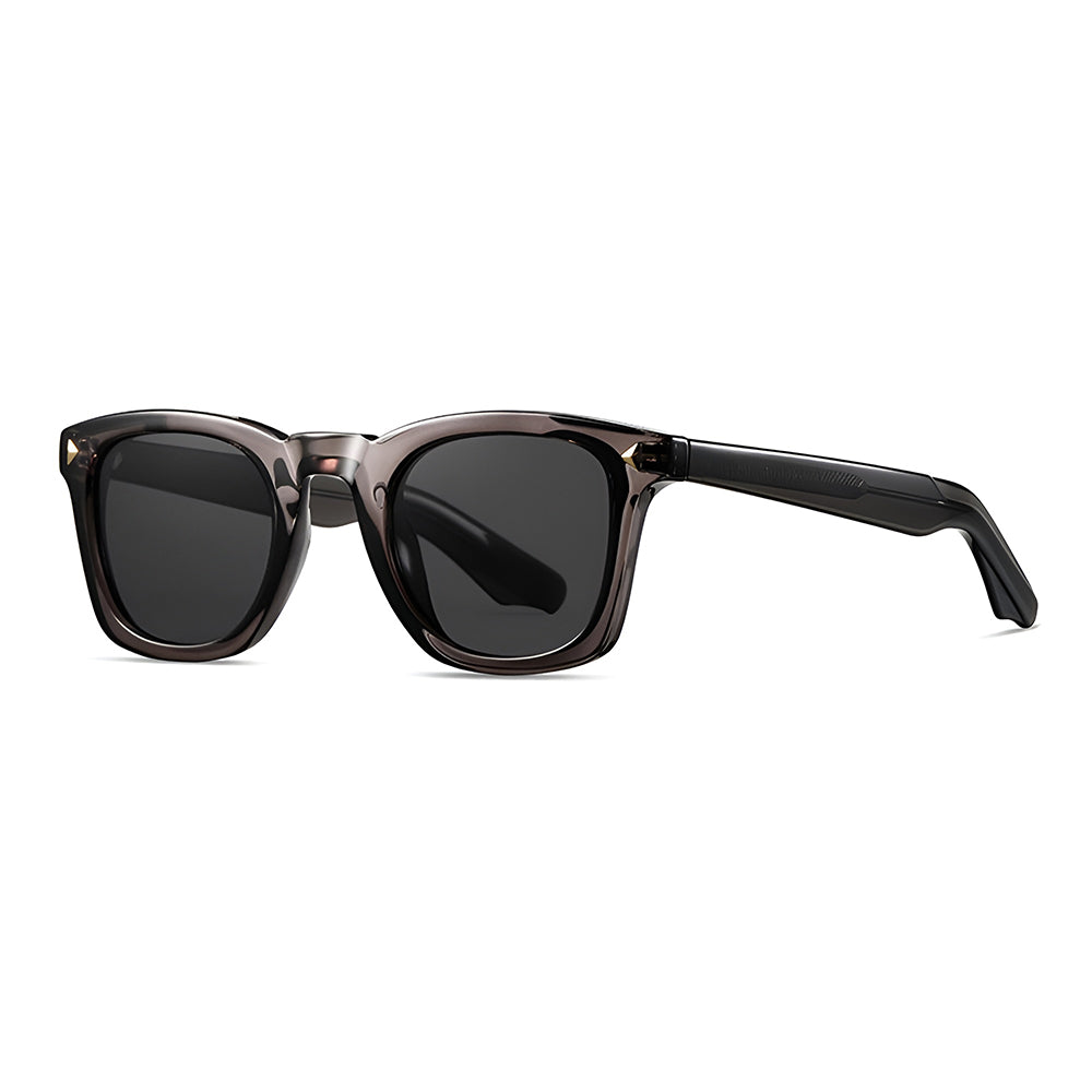 Ochelari soare polarizați bărbați, wayfarer premium – Techsuit 31243 – Maro / gri – imagine 1