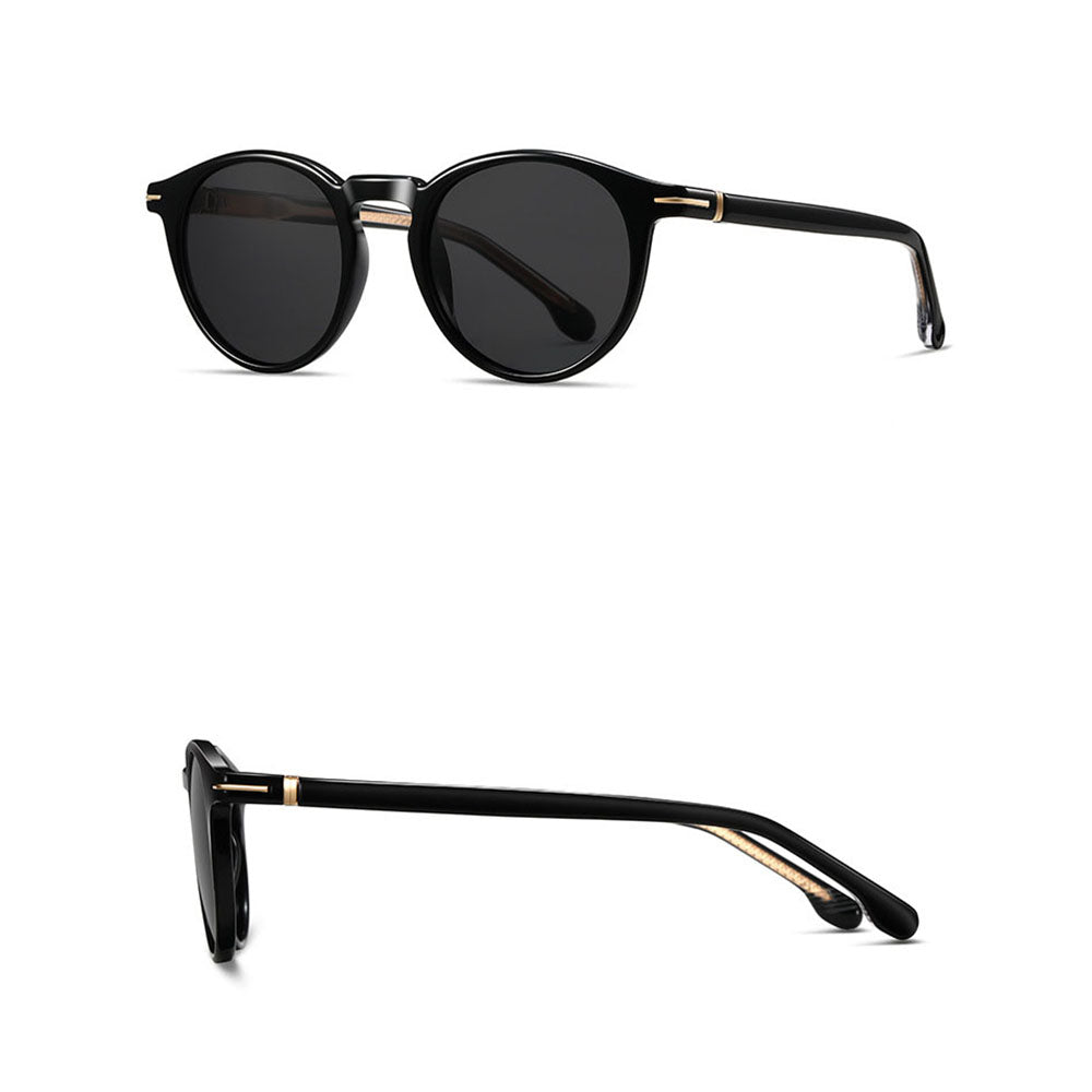 Ochelari de soare rotunzi polarizați bărbați, TR90 – Techsuit 31235 – Negru – imagine 3
