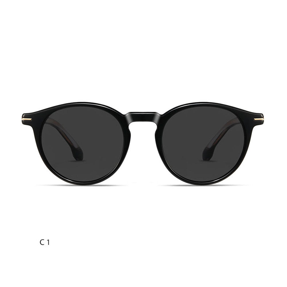 Ochelari de soare rotunzi polarizați bărbați, TR90 – Techsuit 31235 – Negru – imagine 2