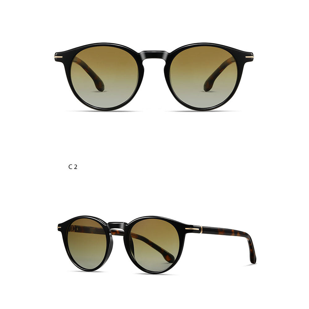 Ochelari de soare rotunzi polarizați bărbați, TR90 – Techsuit 31235 – Galben – imagine 7