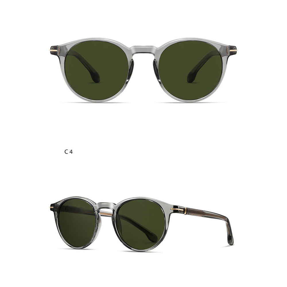 Ochelari de soare rotunzi polarizați bărbați, TR90 – Techsuit 31235 – Verde – imagine 5