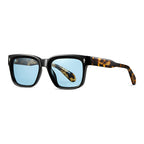 Ochelari soare polarizați bărbați, flat-top vintage – Techsuit 31246 – Imprimeu maro / albastru – imagine 2
