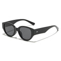 Ochelari soare femei, ramă ovală mică stil anii 90 – Techsuit 17002 – Negru – imagine 1