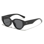 Ochelari soare femei, ramă ovală mică stil anii 90 – Techsuit 17002 – Negru – imagine 1