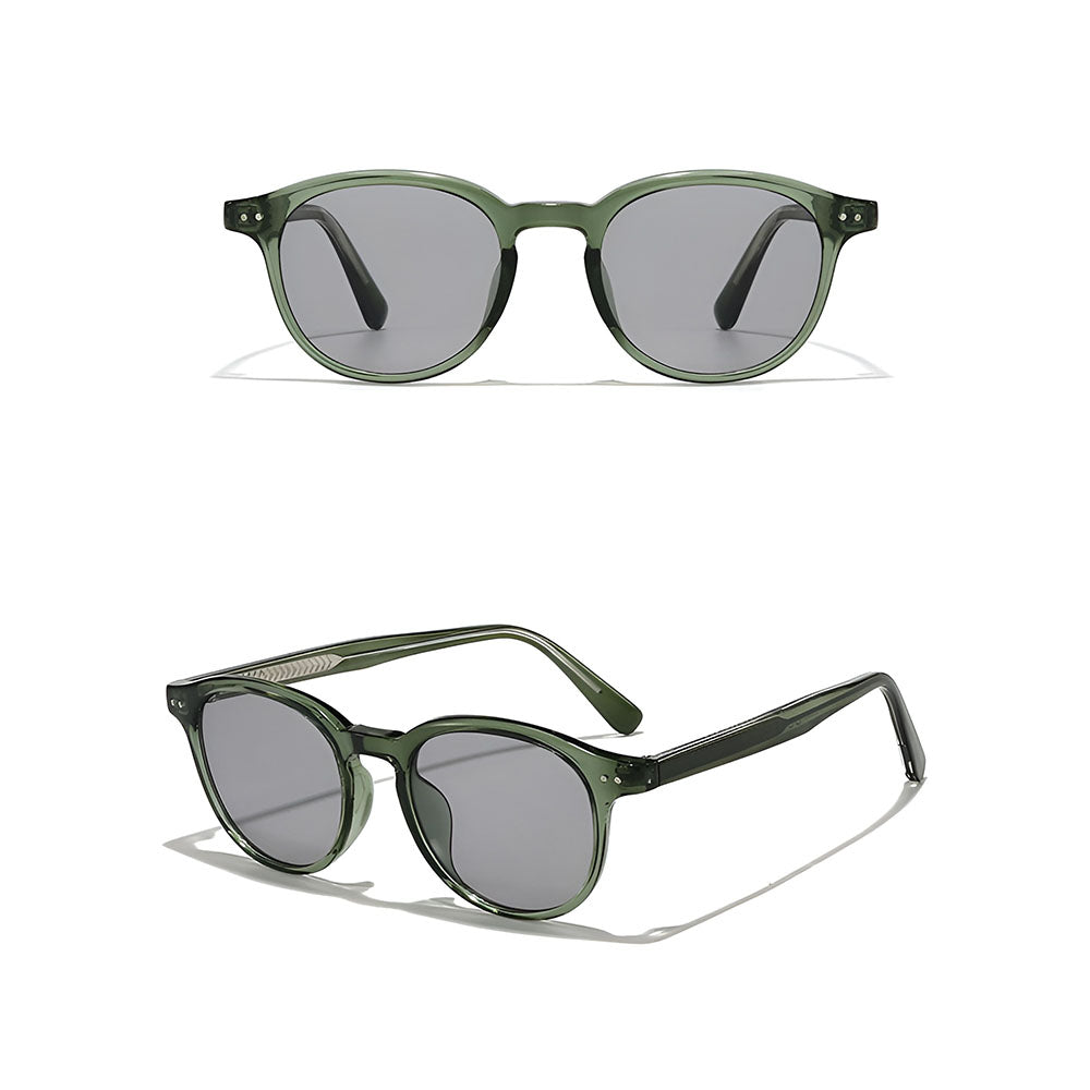 Ochelari de soare unisex rotunzi, ramă TR90, UV400 – Techsuit 99046 – Verde – imagine 2