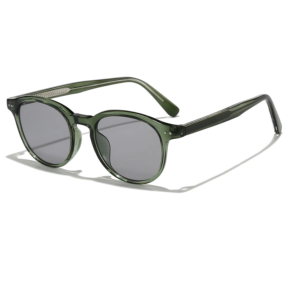 Ochelari de soare unisex rotunzi, ramă TR90, UV400 – Techsuit 99046 – Verde – imagine 1