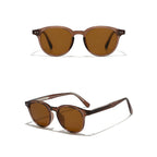 Ochelari de soare unisex rotunzi, ramă TR90, UV400 – Techsuit 99046 – Maro – imagine 5