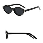 Ochelari soare femei, ramă ovală retro, UV – Techsuit 3952 – Negru – imagine 3